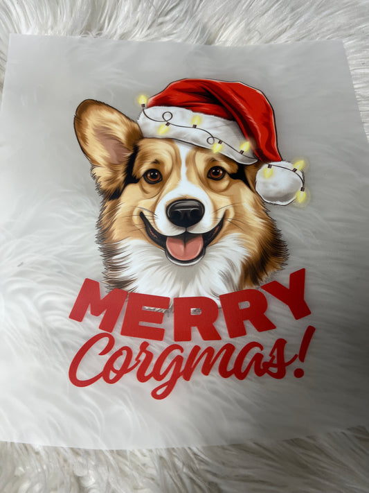 New DTF corgi Christmas