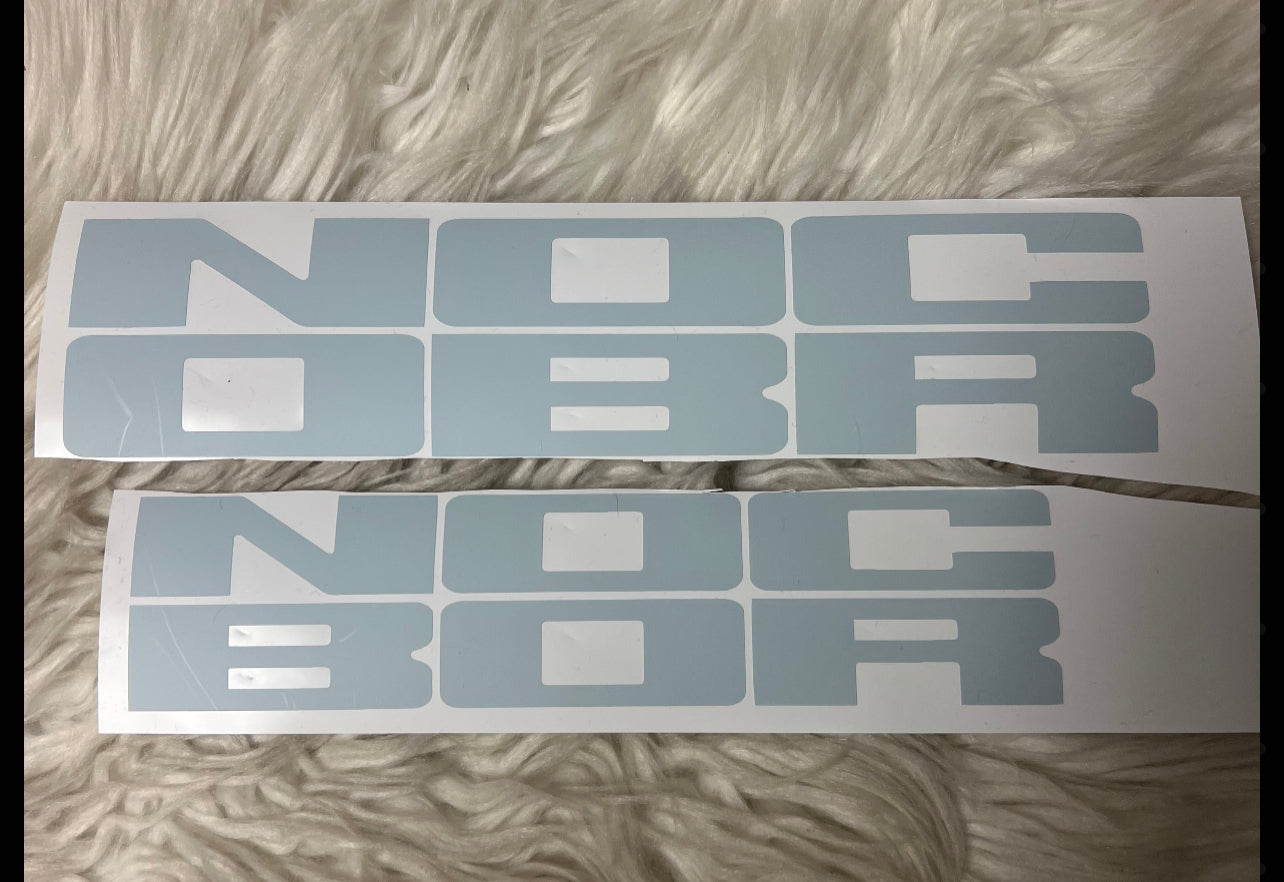 New car decals the letters on the grill
