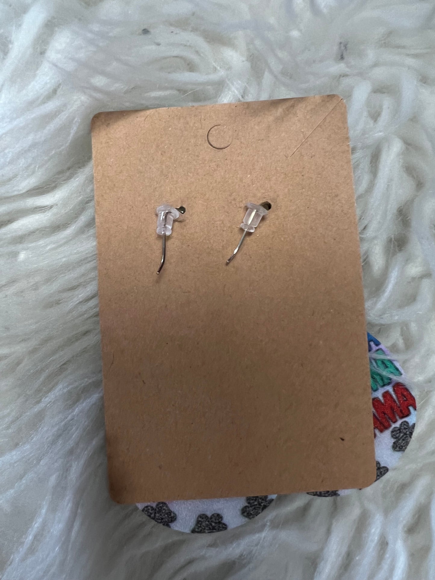 New , faux, leather earrings dog mama