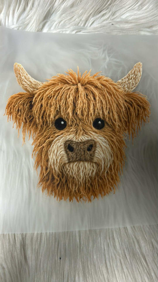 New DTF cow  faux yarn stretching