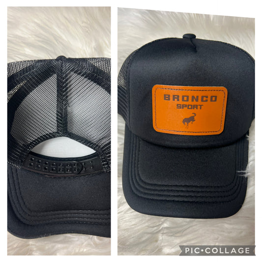 Brand new laser engrave patch hat bucking horse sport