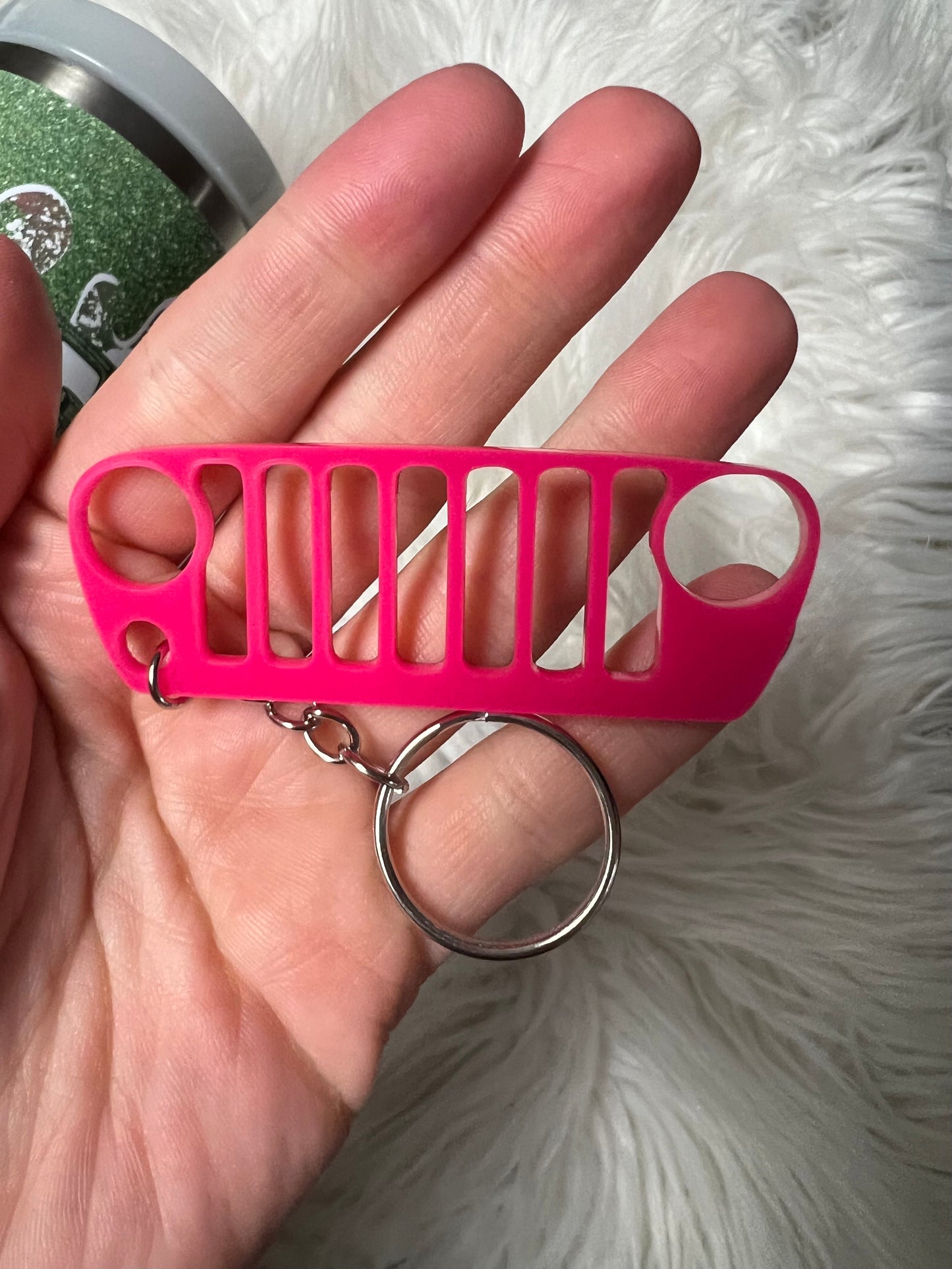 New 4 x 4 keychain hot pink
