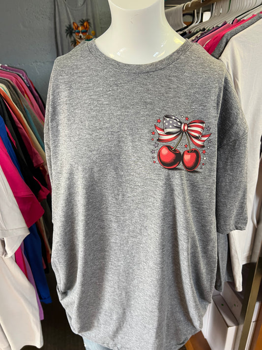 Brand new unisex T-shirt patriotic cherries