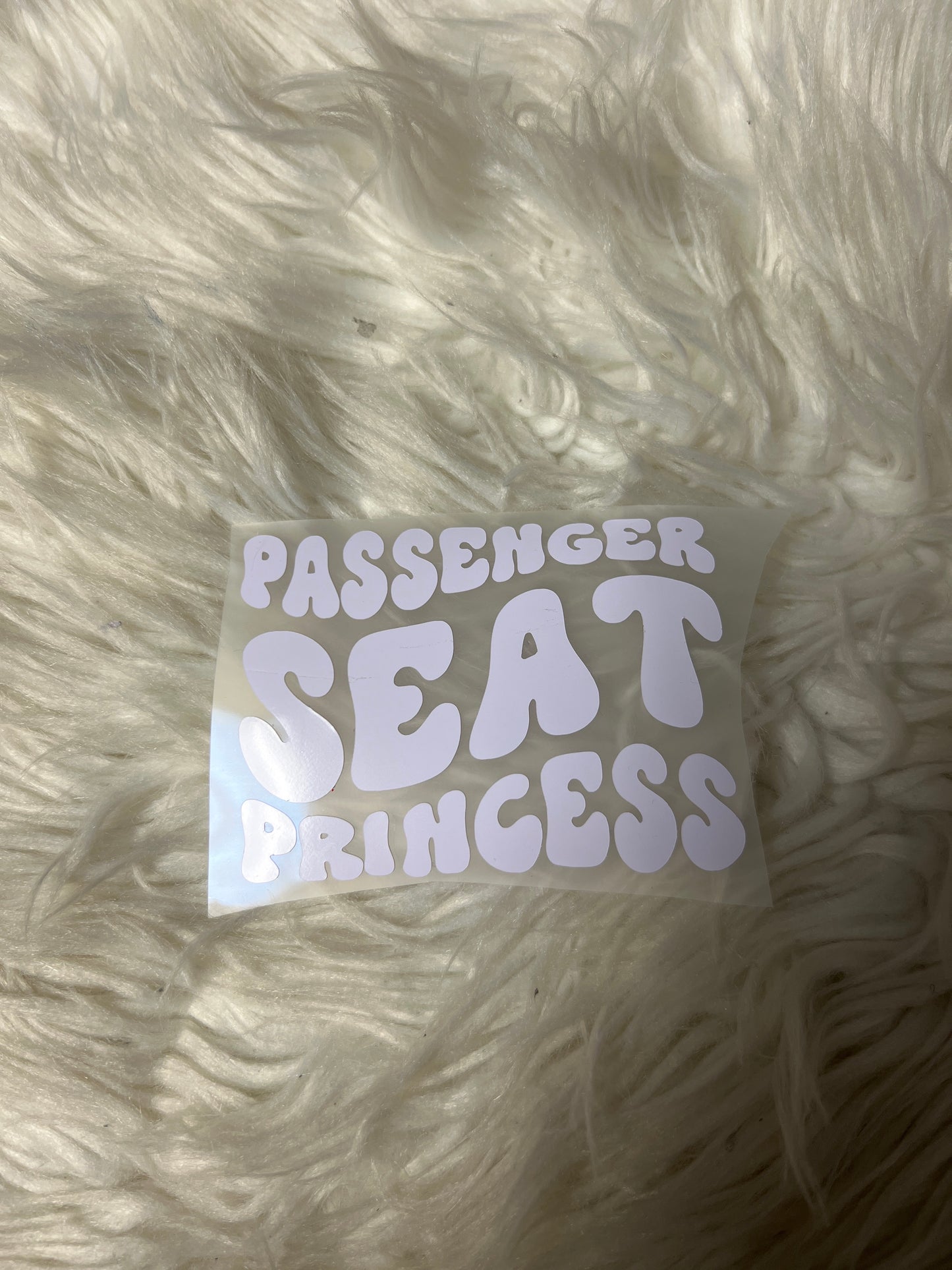 New car decal passenger seat, princess