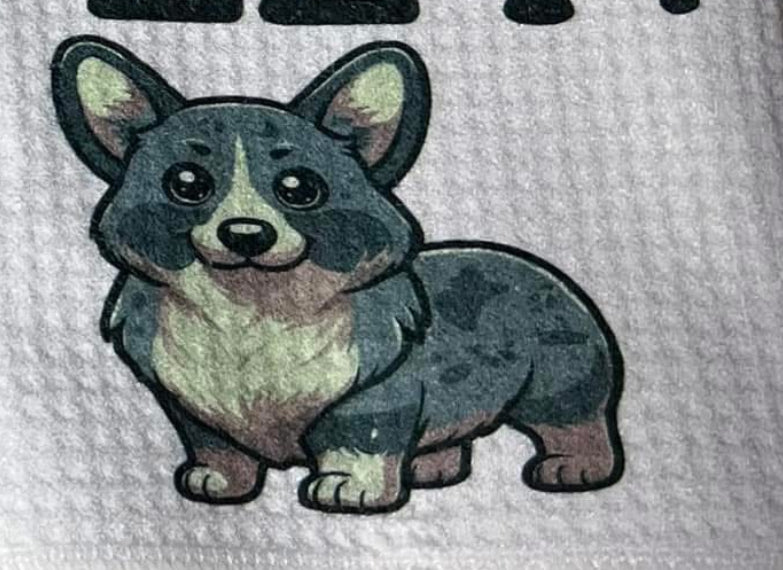 Decorative hand towel corgi