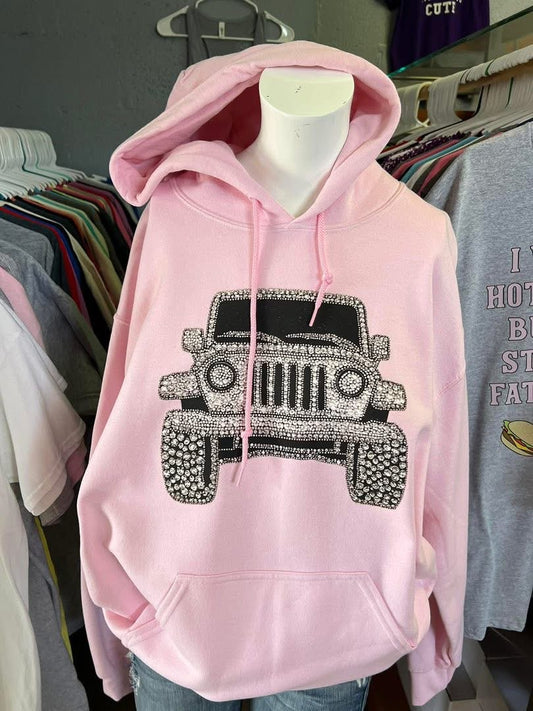 unisex  4 x 4 hoodie pink