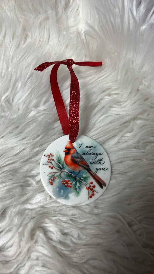 New Christmas ceramic ornament red cardinal