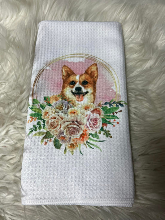 Decorative hand towel corgi