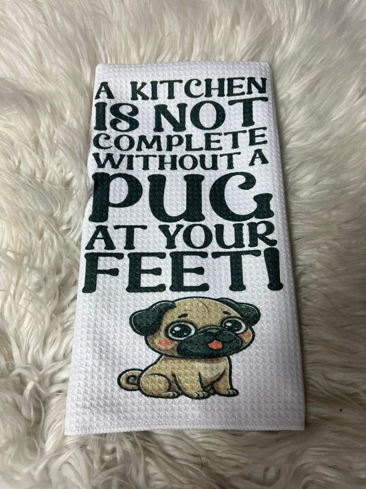 Decorative hand towel pug