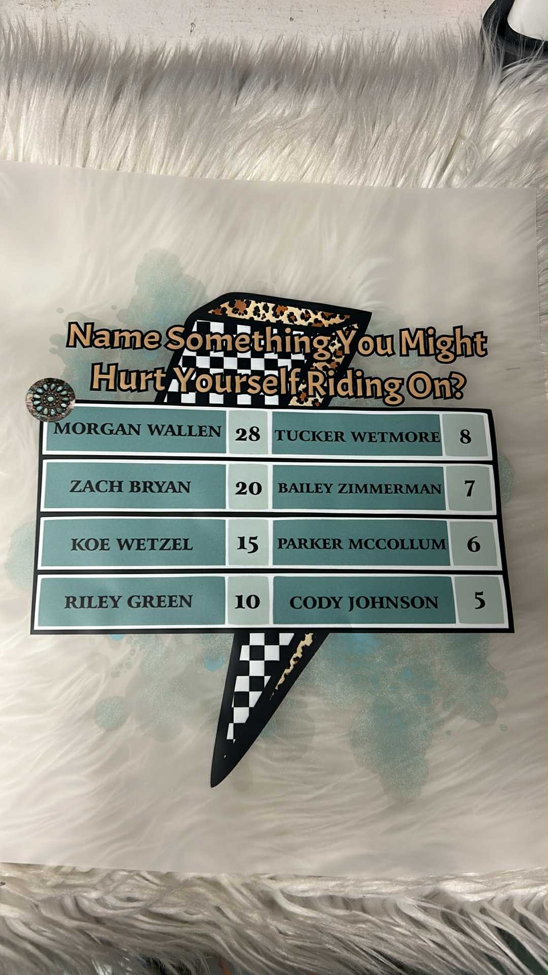 New DTF country name something you might hurt yourself riding on 