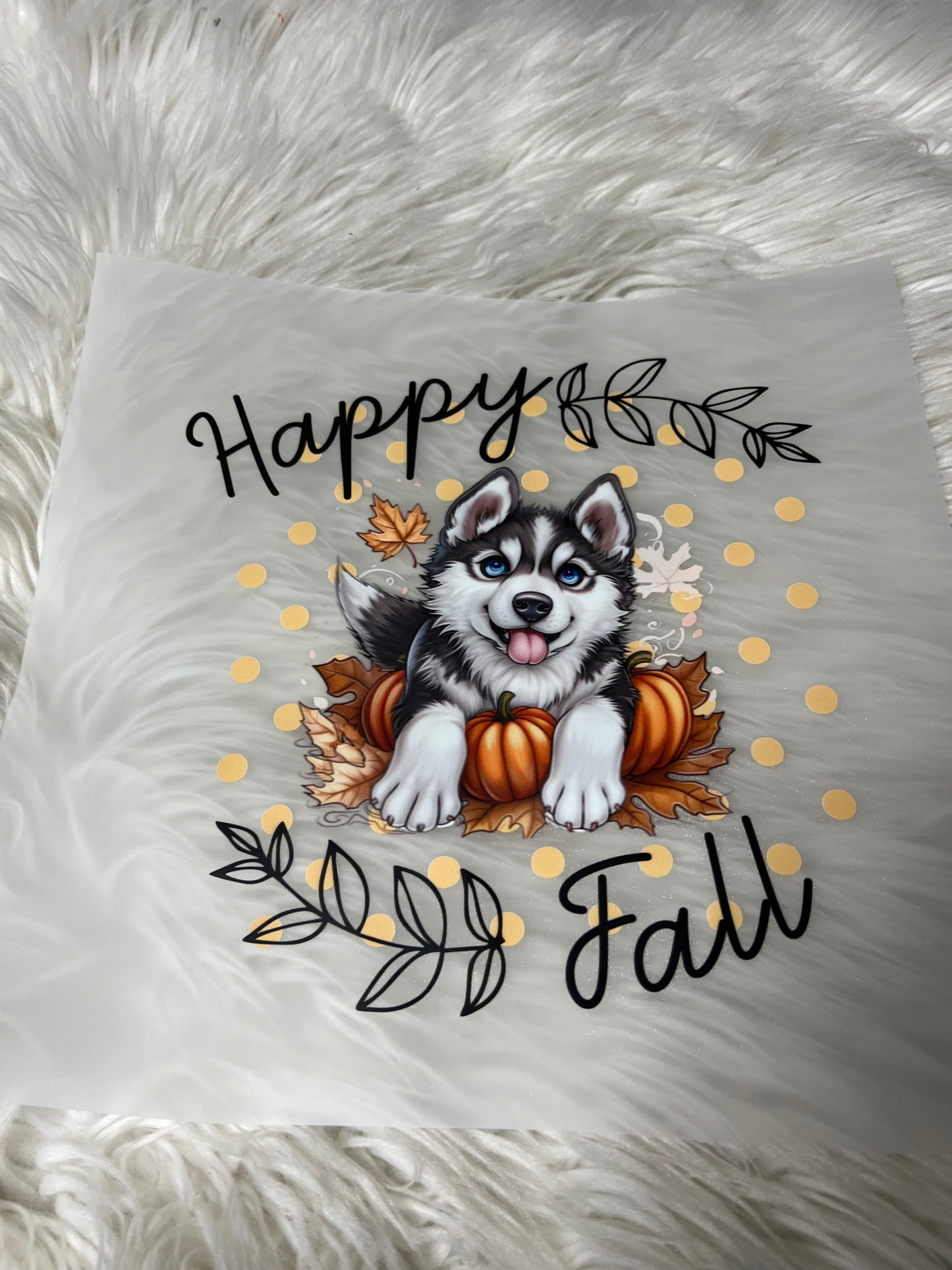 New DTF happy fall husky