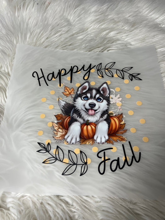 New DTF happy fall husky