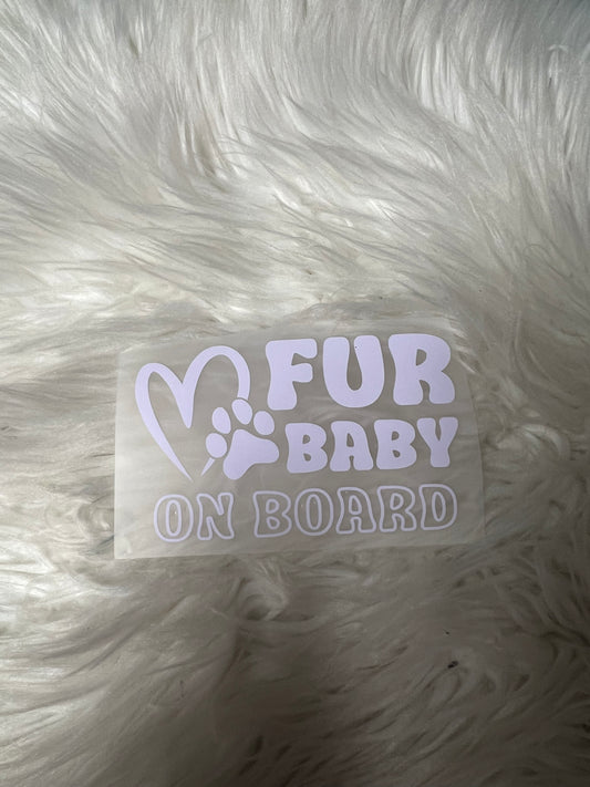 Fur baby on board decal