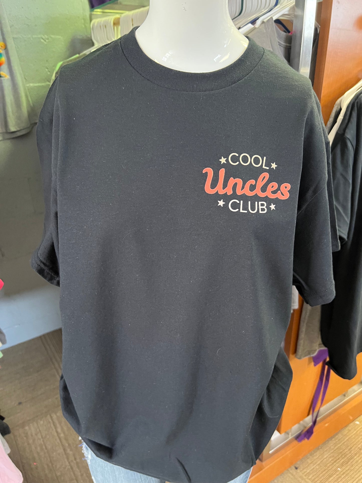 New Unisex new black T-shirt uncle