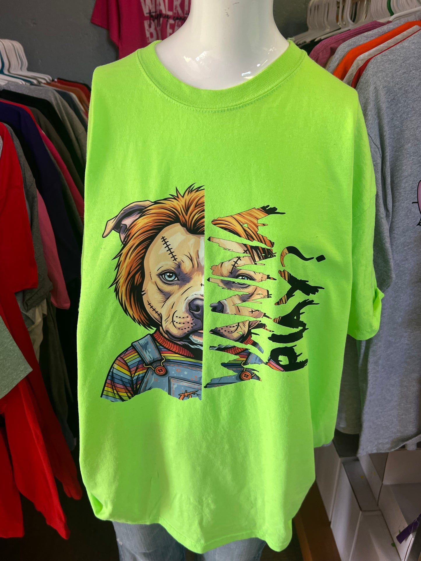 New unisex T-shirt  Halloween pitbull