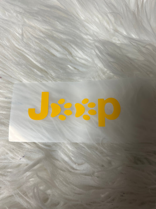 Paw print car vehicle decal yellow
