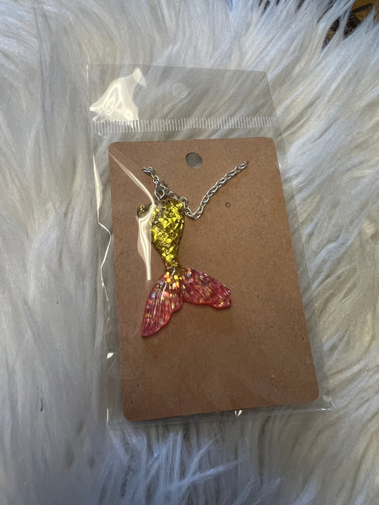 new multicolored mermaid necklace
