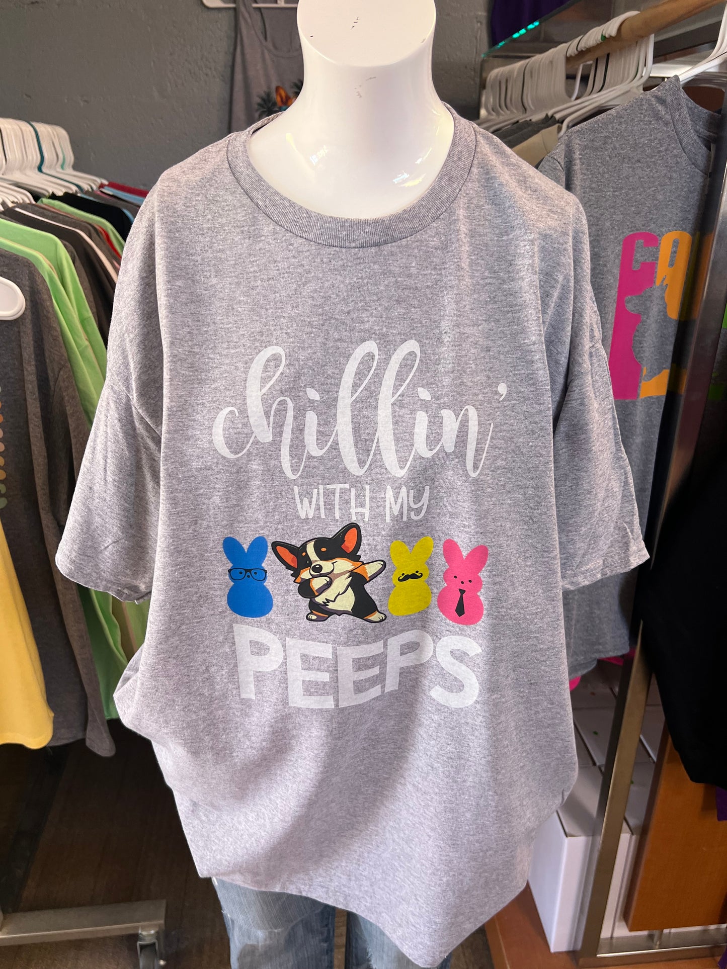 New unisex Gilden short sleeve T-shirt easter corgi