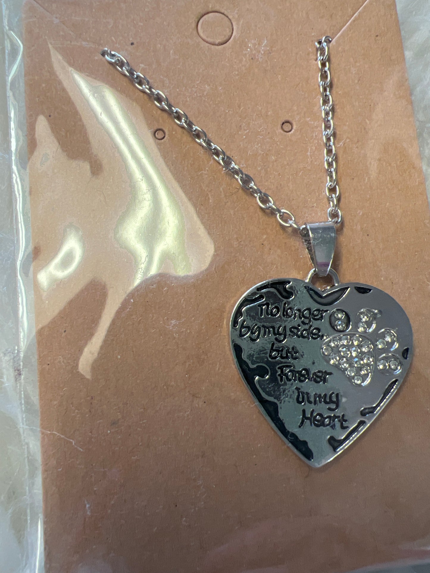 New  necklace no longer by my side, but forever in my heart animal paw