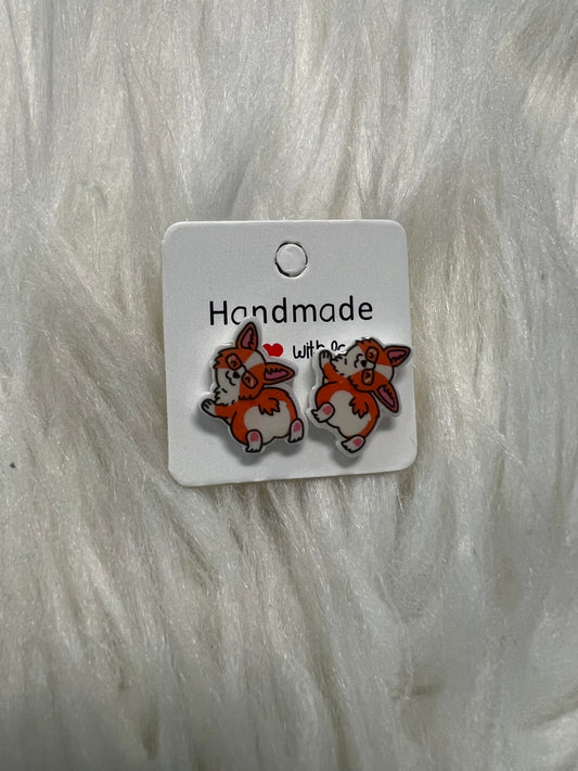New corgi stud earrings