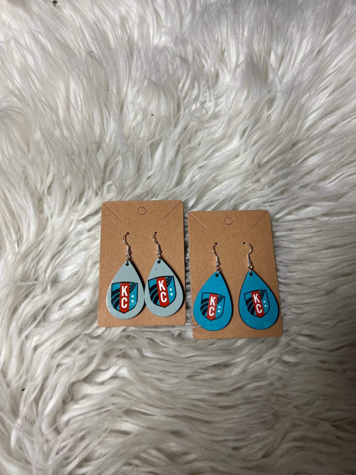 New kc soccer style earrings