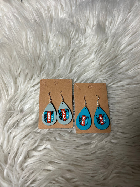 New kc soccer style earrings