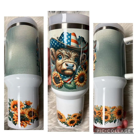 Brand new 40 ounce stainless steel Tumblr with handle  with plastic straw