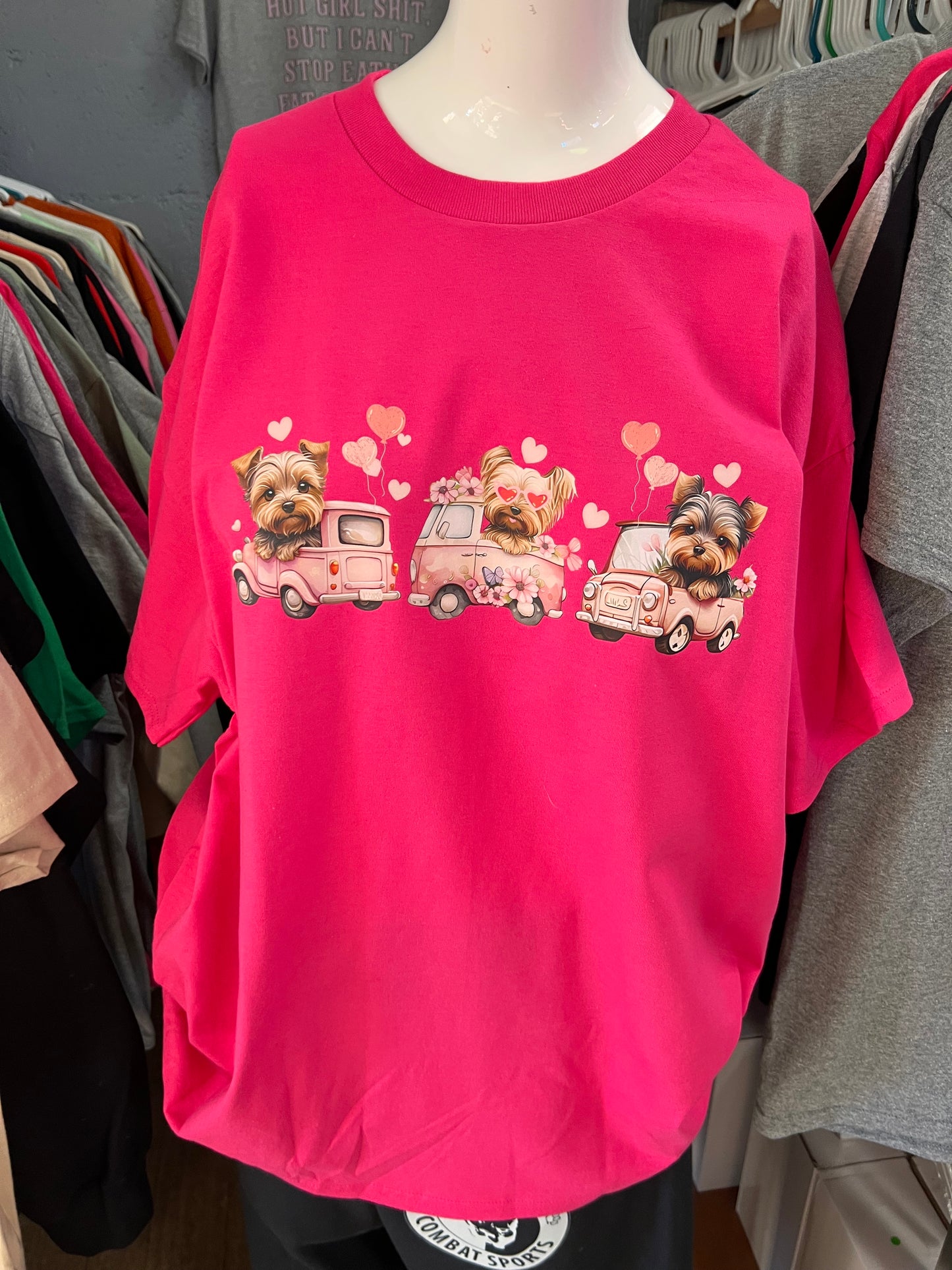 New unisex pink valentine’s Day Yorkie 