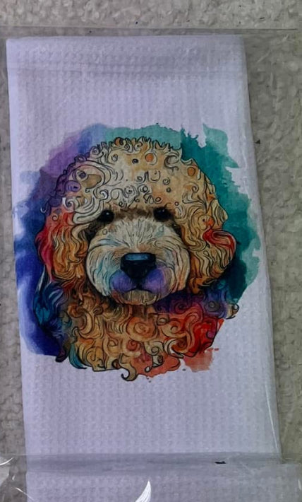 Decorative hand towel goldendoodle