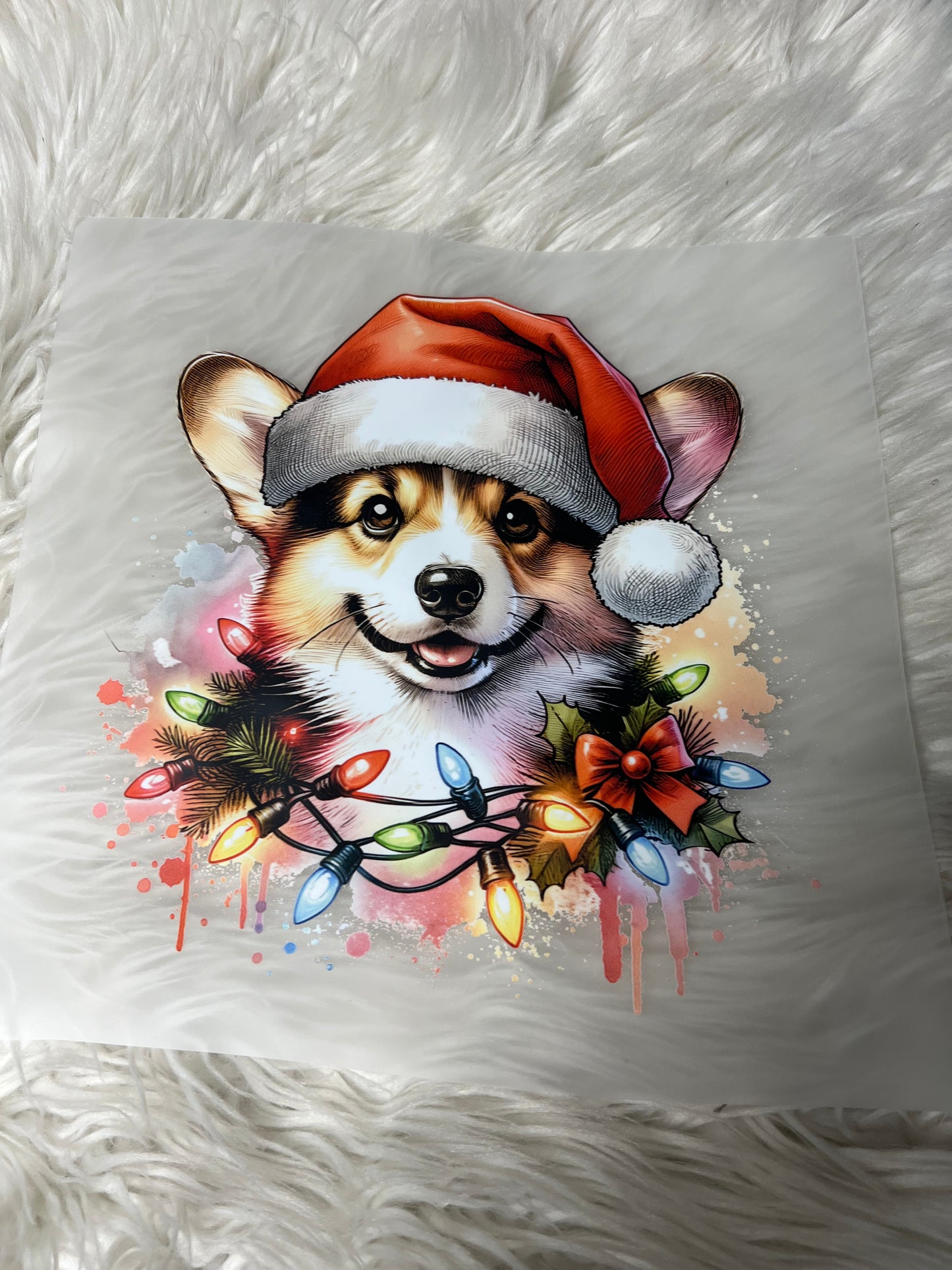 New DTF corgi Christmas