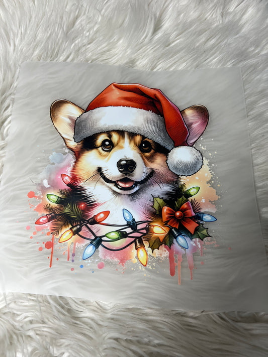 New DTF corgi Christmas