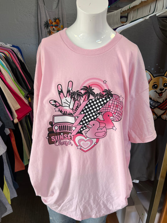Unisex new T-shirt 4 x 4 pink