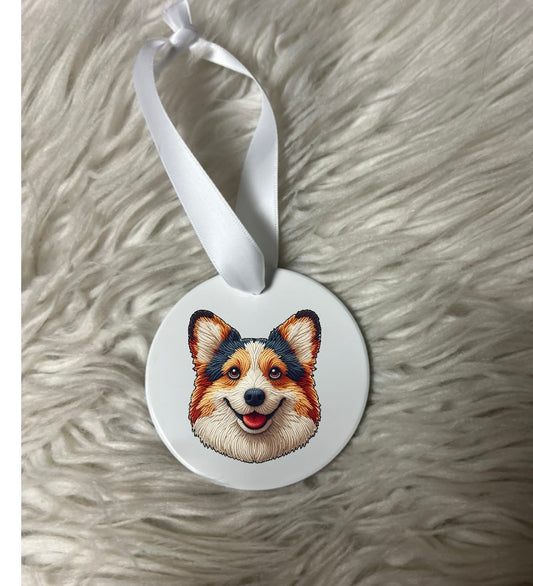 New Christmas ceramic ornament corgi Triblend