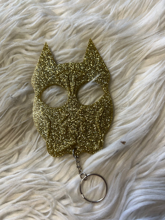 New self-defense resin keychain dog gold