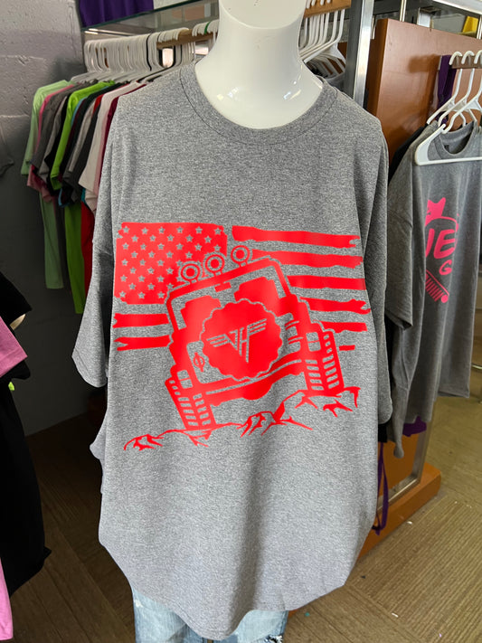 New Gilden unisex T-shirt, red 4 x 4