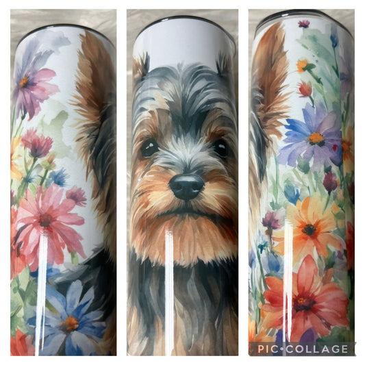 20 ounce metal Tumblr Yorkie