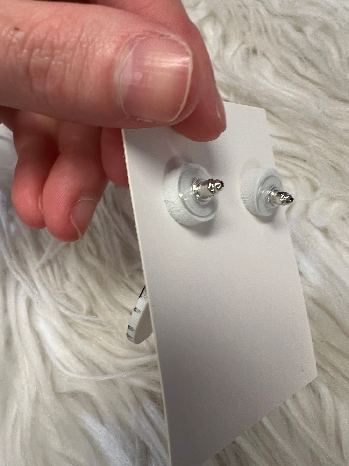 New circle cow print dangle studs