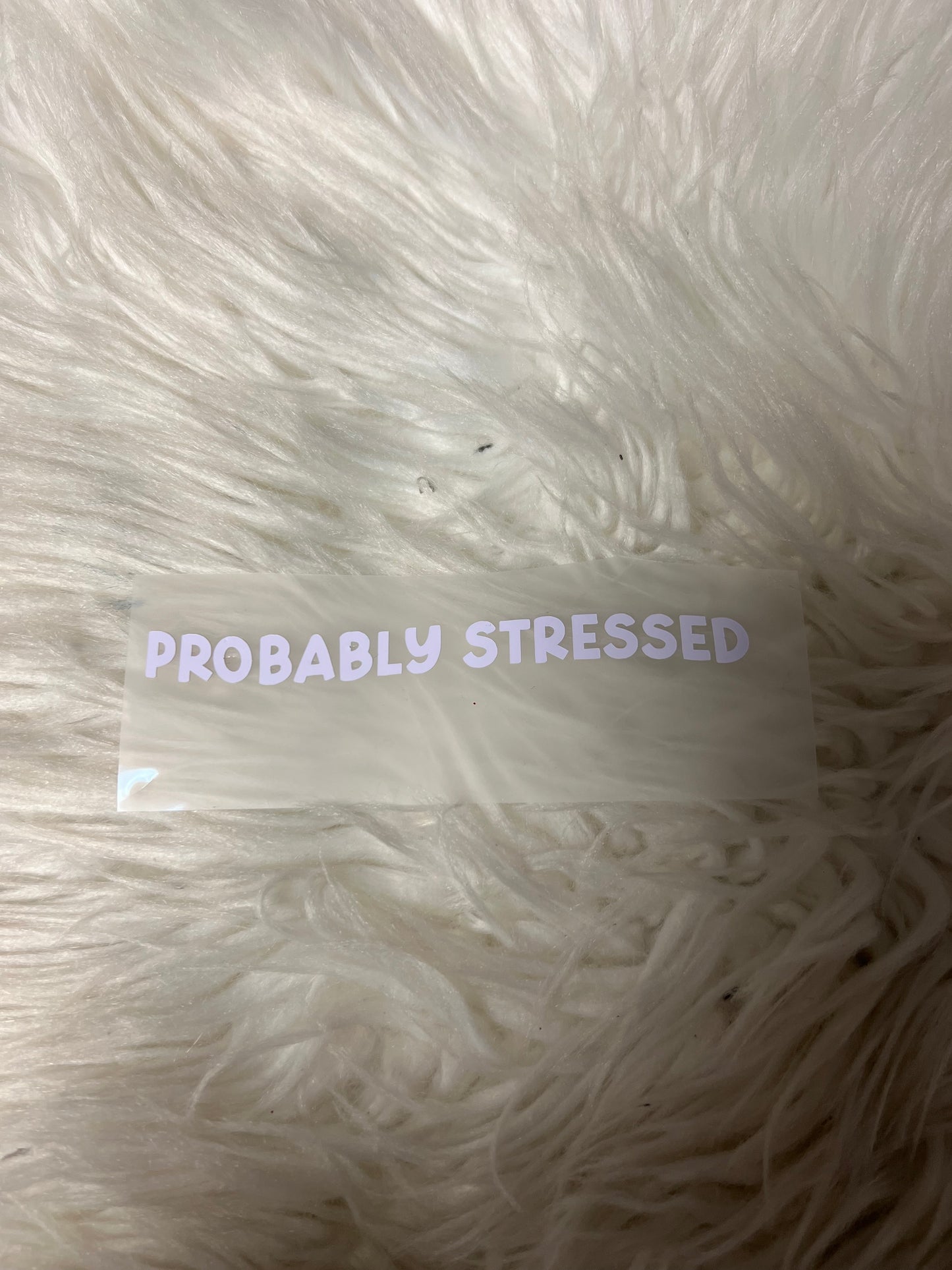 New car decal probably stressed