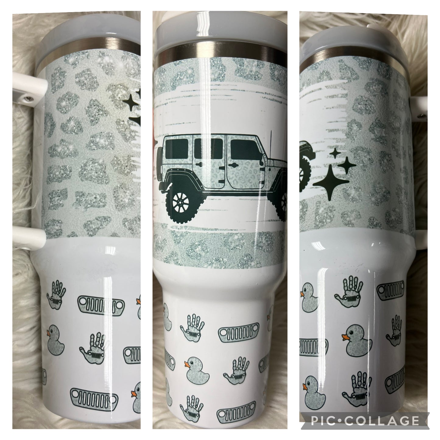 New 40 ounce white glitter 4 x 4 Tumblr