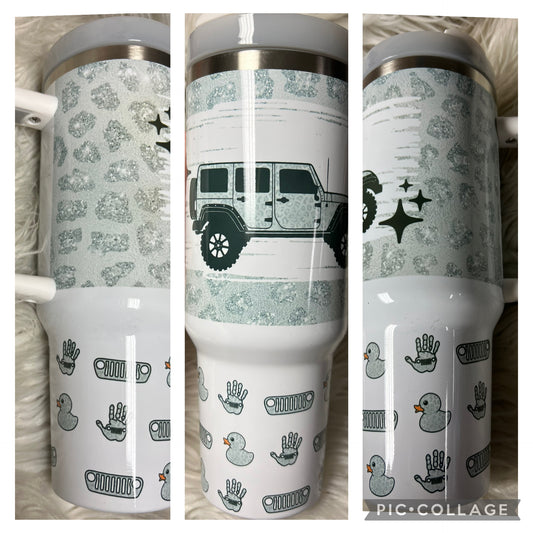 New 40 ounce white glitter 4 x 4 Tumblr