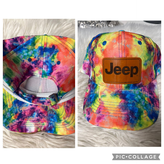 Brand new laser engrave patch hat tie-dye