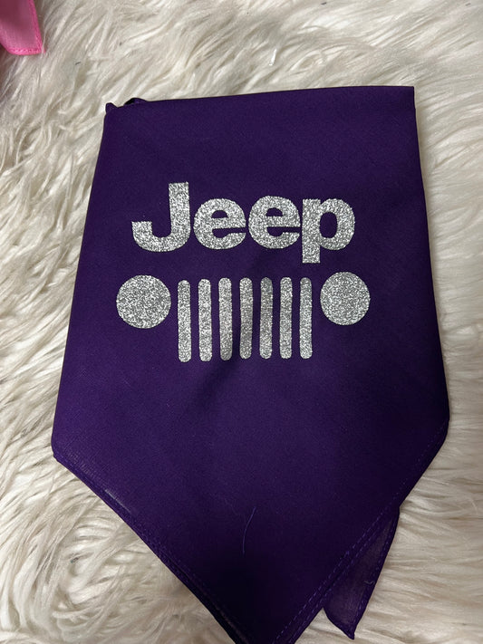 New dog bandanna purple silver glitter 