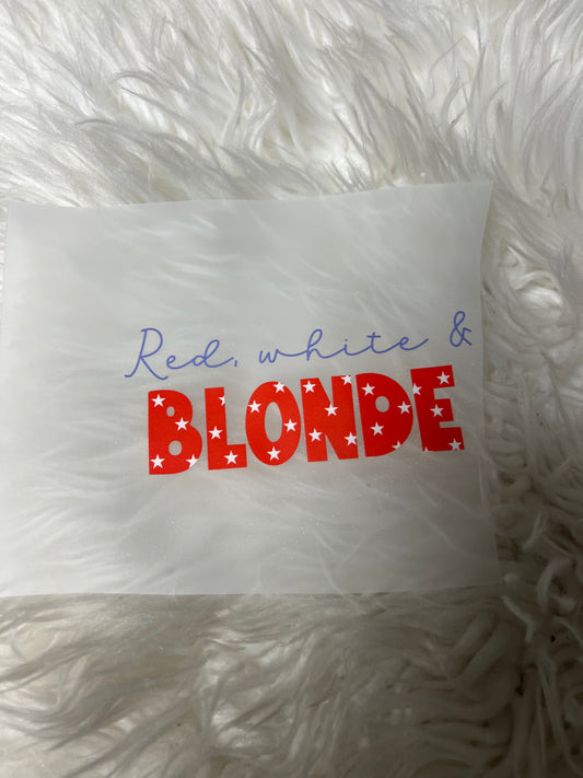 DTF   print red white and blonde