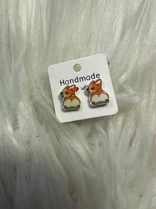 New corgi stud earrings