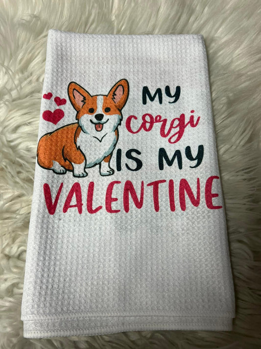 Decorative hand towel corgi