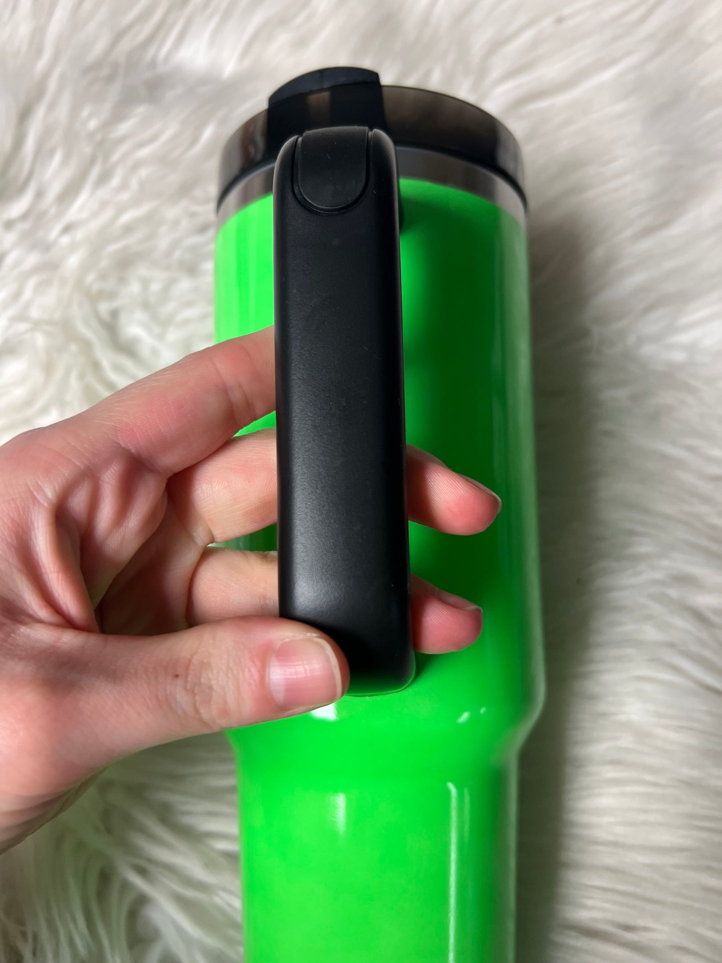 Brand new 40 ounce Tumblr with handle neon green