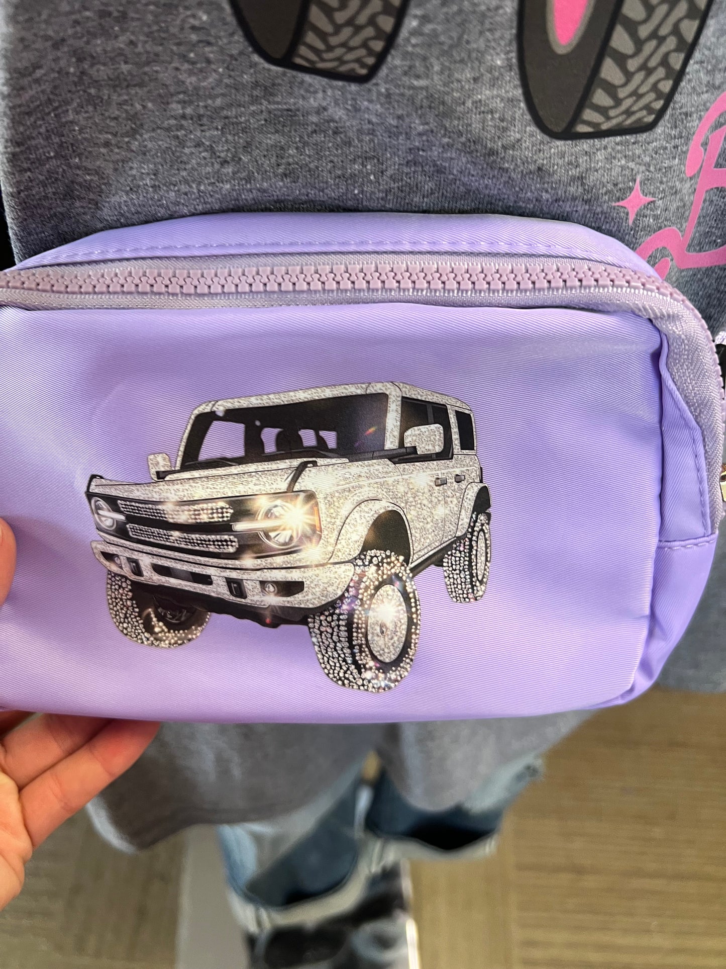 New purple, zipper wasted bags adjustable