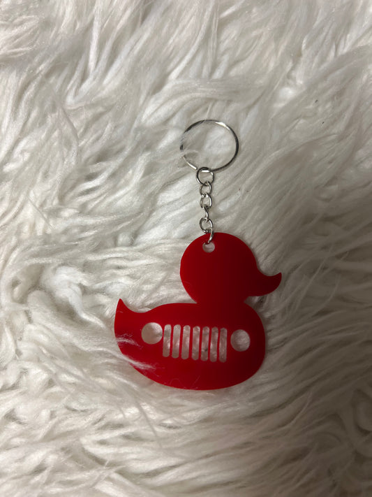 New acrylic duck keychain red