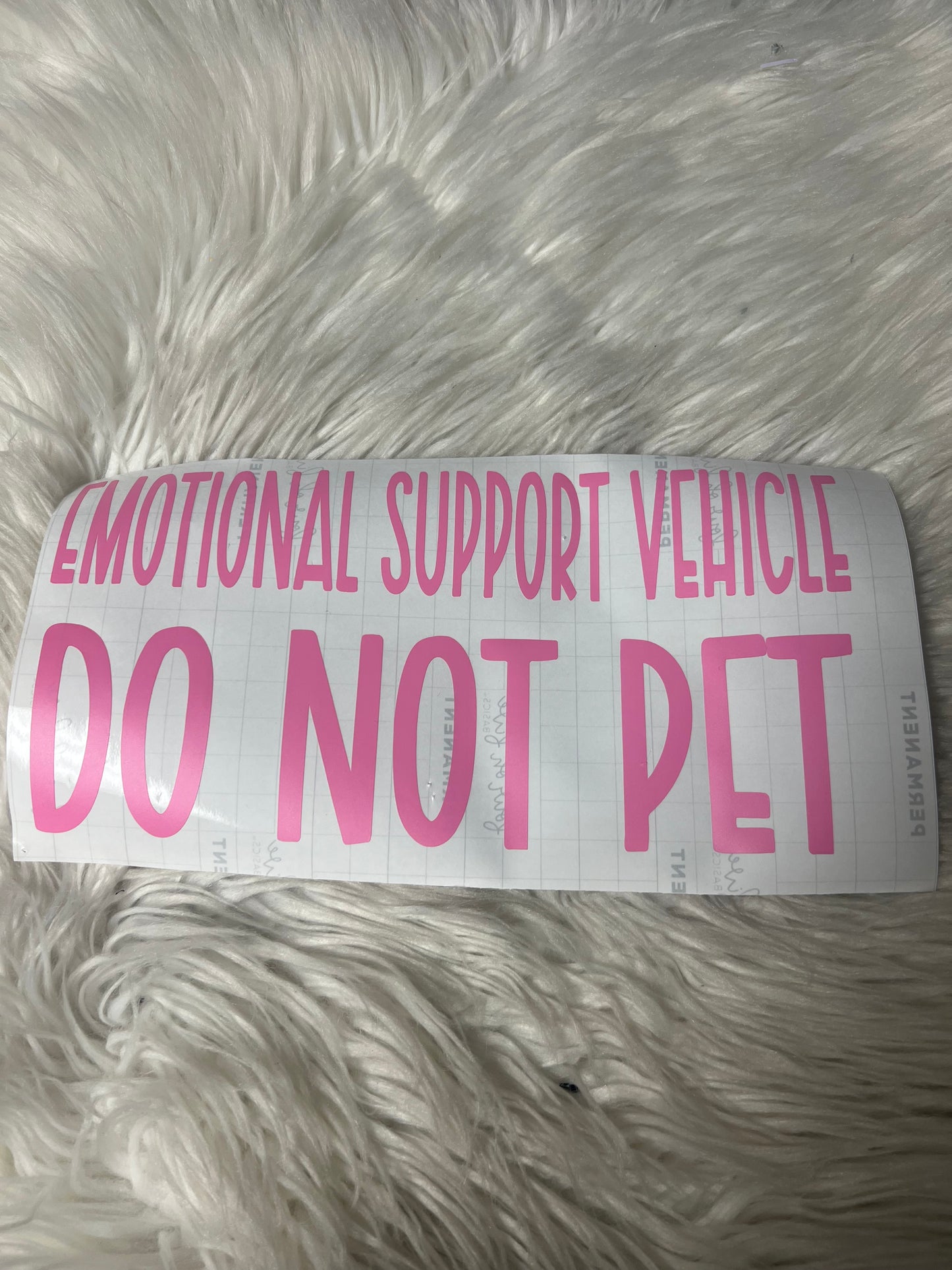 Emotional support vehicle do not pet decal pink