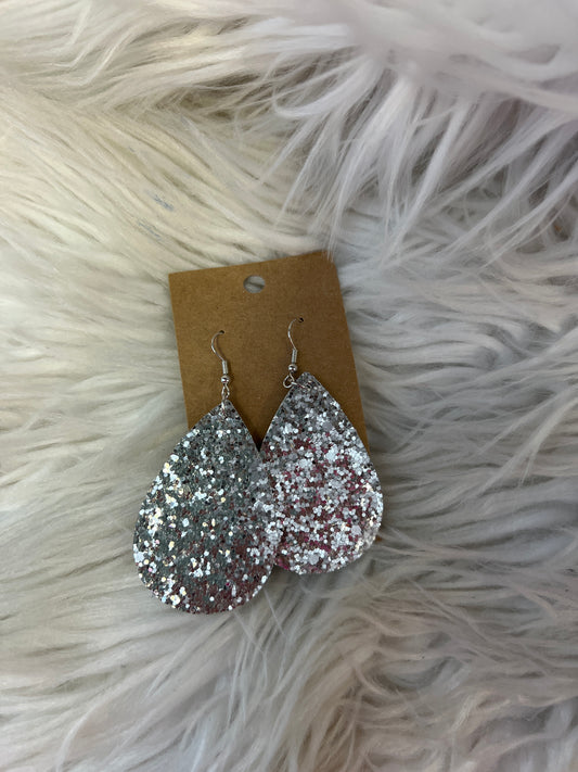 New faux leather  glitter earring